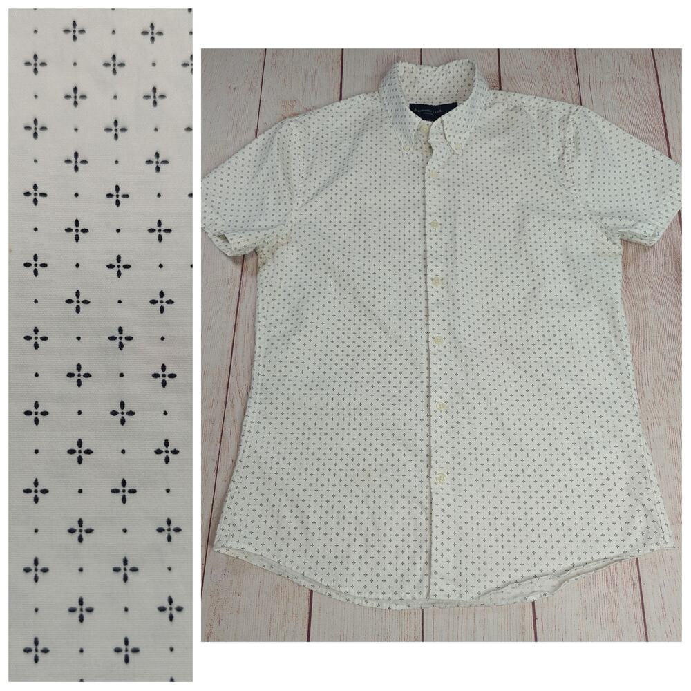 Abercrombie & Fitch Short-Sleeve Super Slim Fit Button-Up Shirt sz S
